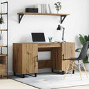 Wooden Desk for Home And Office With Black Handles - Vantage Home