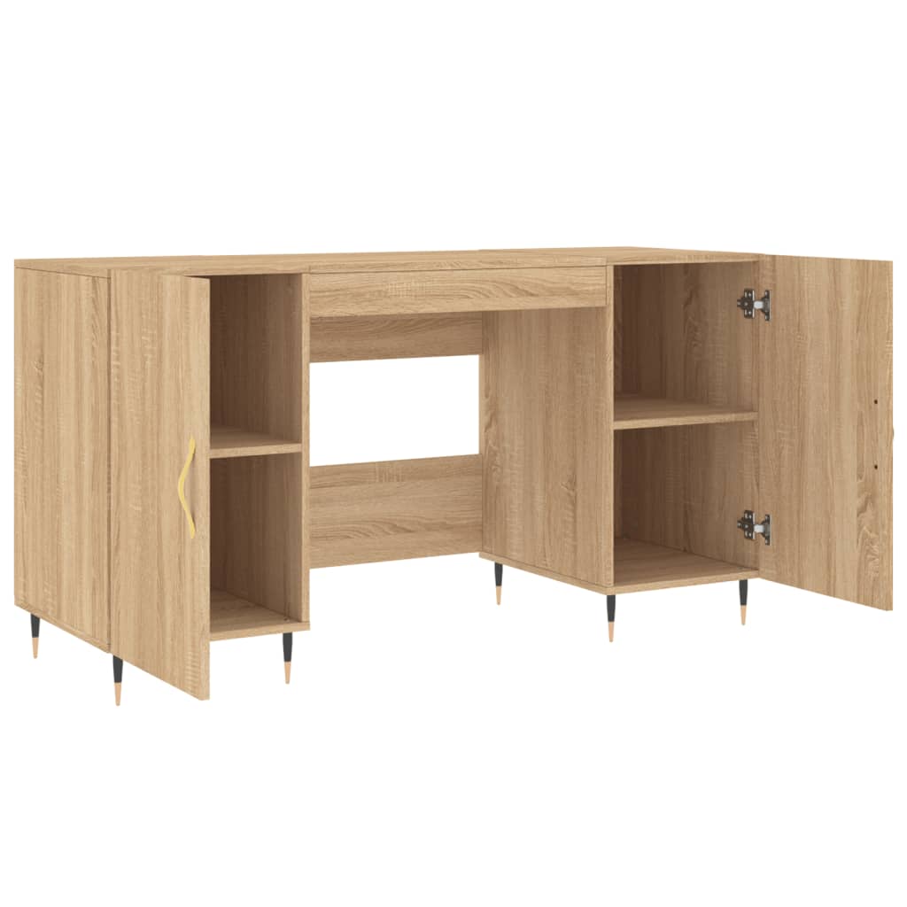 Wooden Desk for Home And Office With Gold Handles - Vantage Home