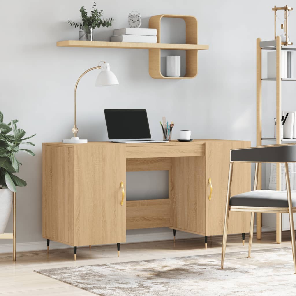 Wooden Desk for Home And Office With Gold Handles - Vantage Home