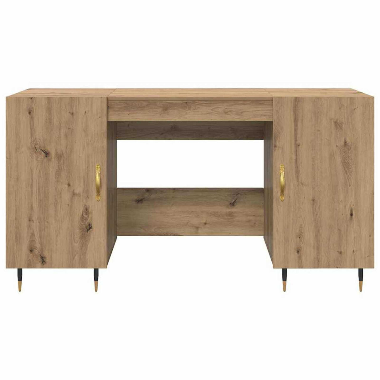 Wooden Desk for Home And Office With Gold Handles - Vantage Home