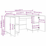 Wooden Desk for Home And Office With Gold Handles - Vantage Home