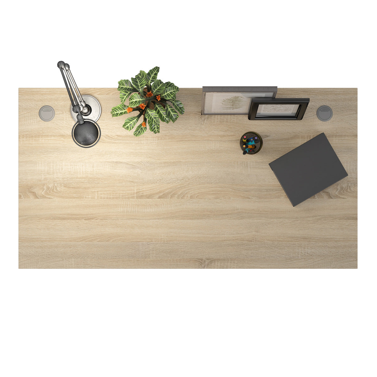 Wooden Desk for Home And Office 150cm Wide in Oak With Height Adjustable Legs - Prima