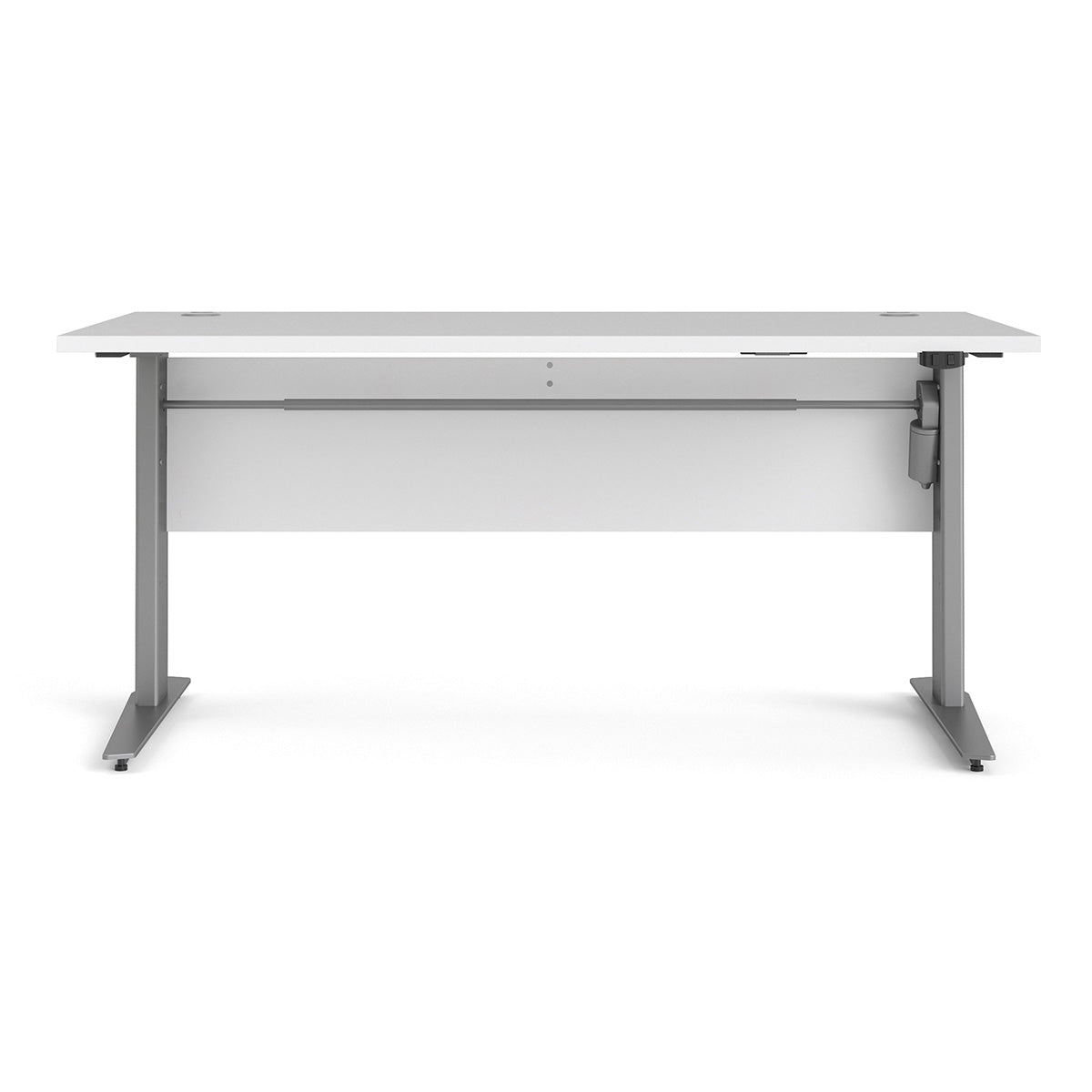 Wooden Desk for Home And Office 150cm Wide in White With Height Adjustable Legs - Prima