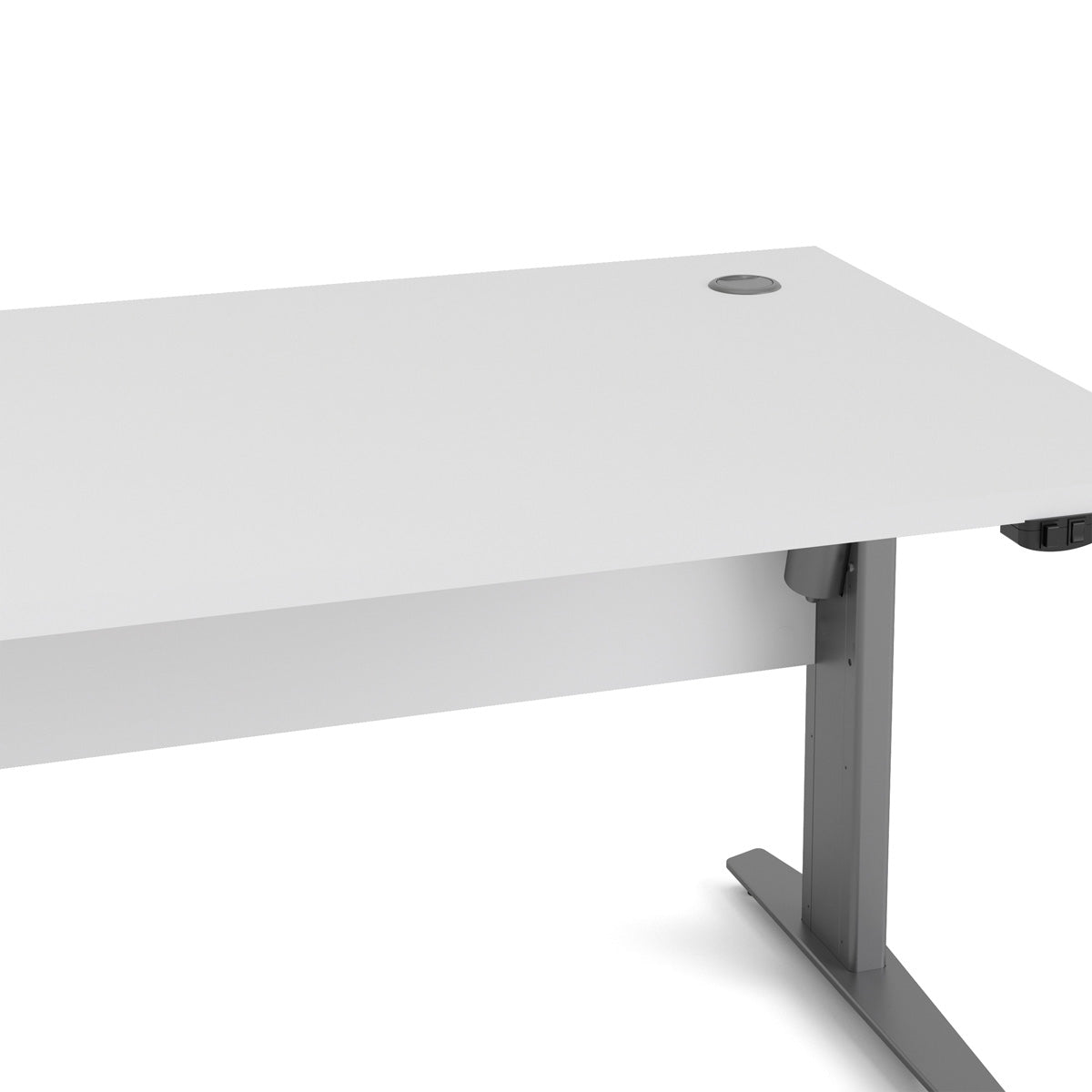 Wooden Desk for Home And Office 150cm Wide in White With Height Adjustable Legs - Prima