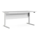 Wooden Desk for Home And Office 150cm Wide in White With Height Adjustable Legs - Prima