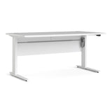 Wooden Desk for Home And Office 150cm Wide in White With Height Adjustable Legs - Prima
