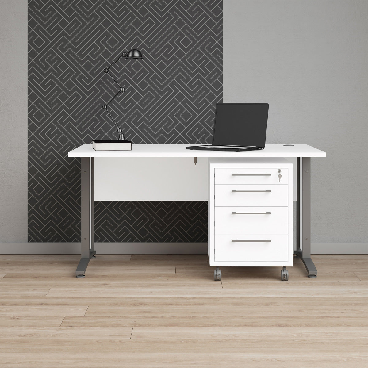 Wooden Desk for Home And Office 150cm Wide in White - Prima