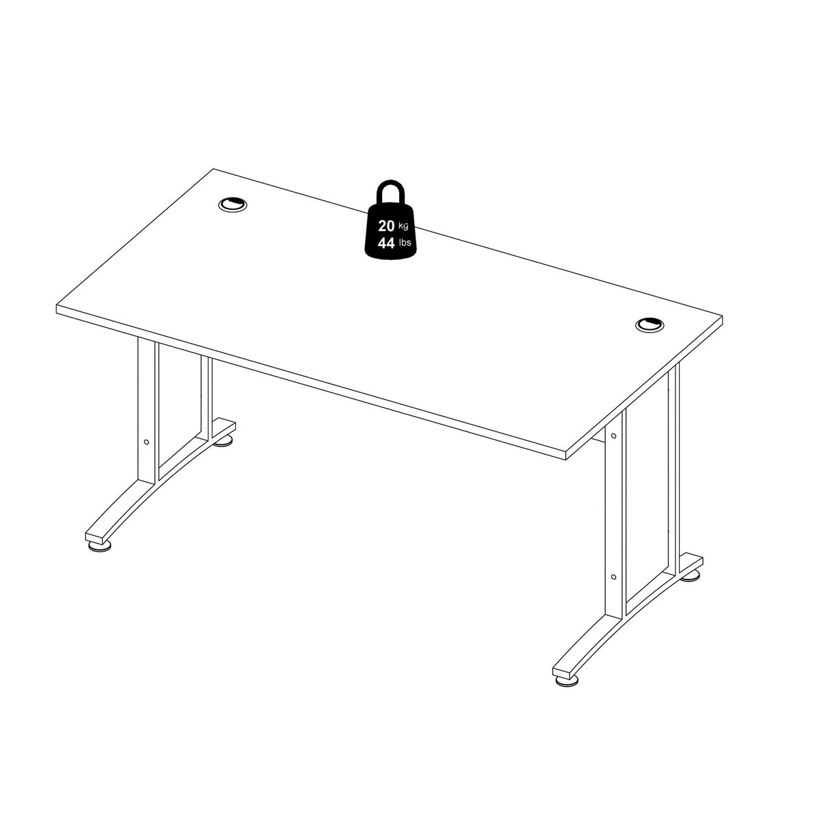 Wooden Desk for Home And Office 150cm Wide in White - Prima