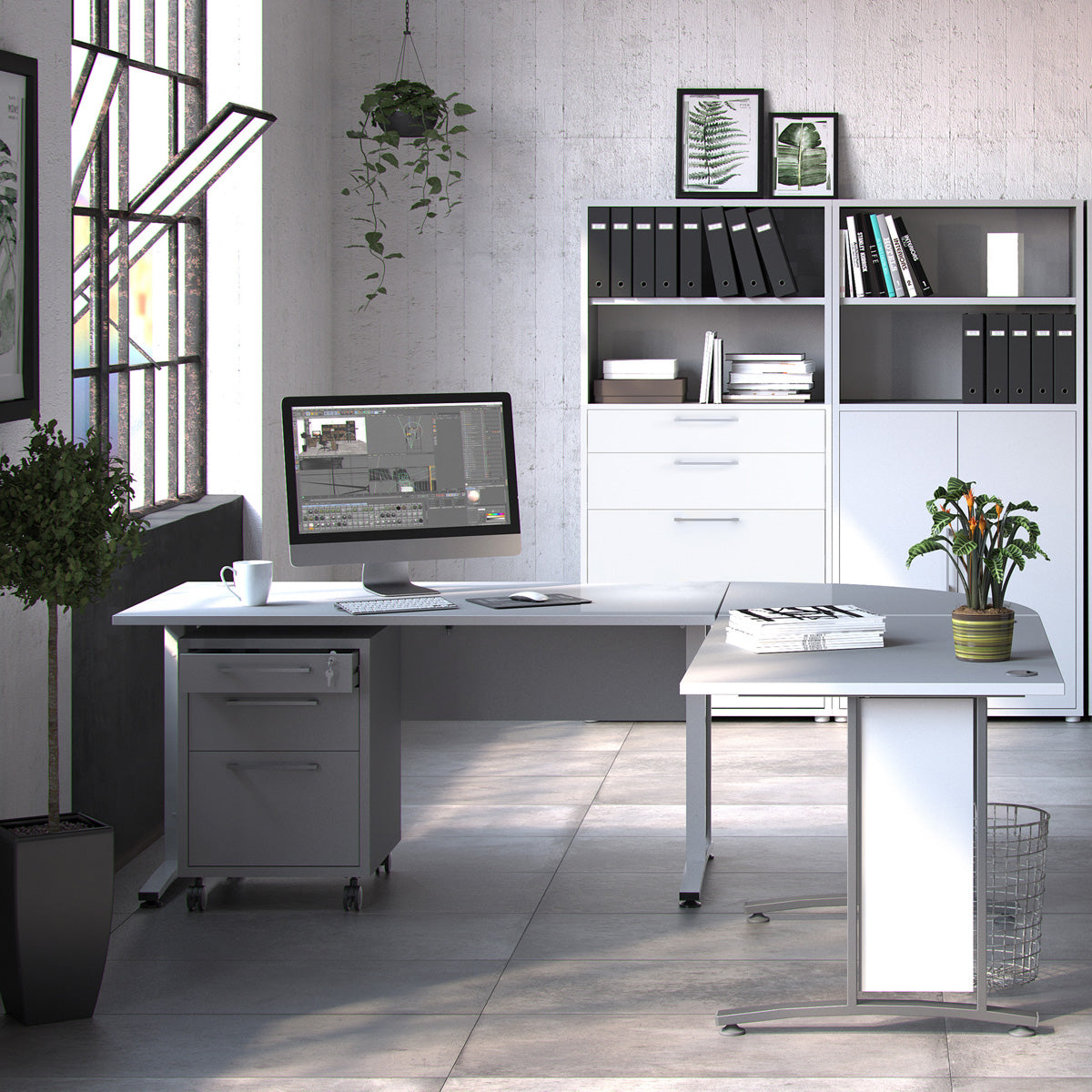 Wooden Desk for Home And Office 150cm Wide in White - Prima