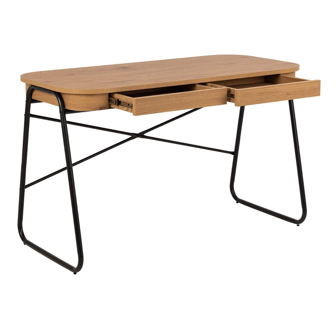Wooden Desk for Home And Office With 2 Drawers - Blueton