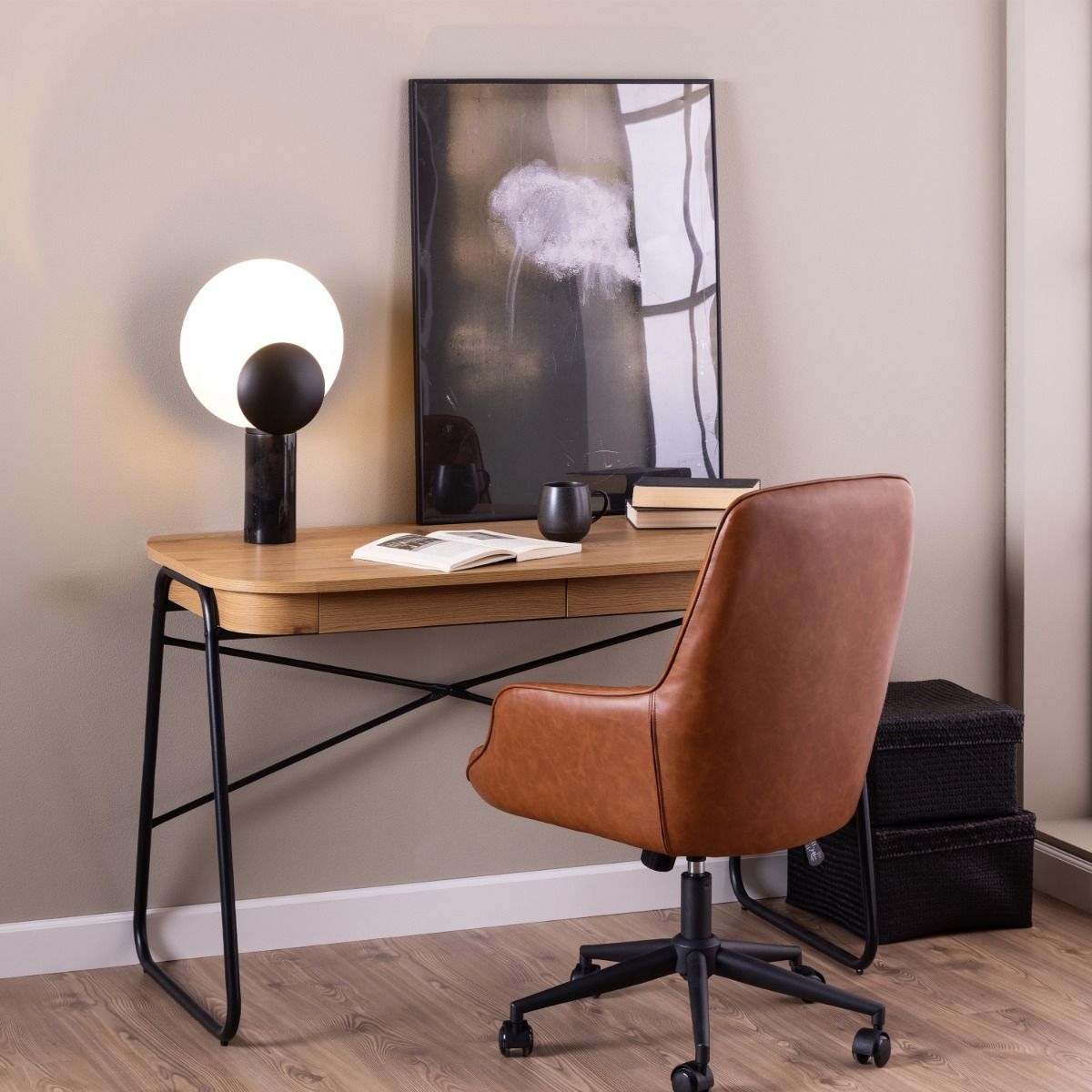 Wooden Desk for Home And Office With 2 Drawers - Blueton