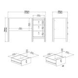 Wooden Desk for Home And Office With 3 Drawers - Madrid