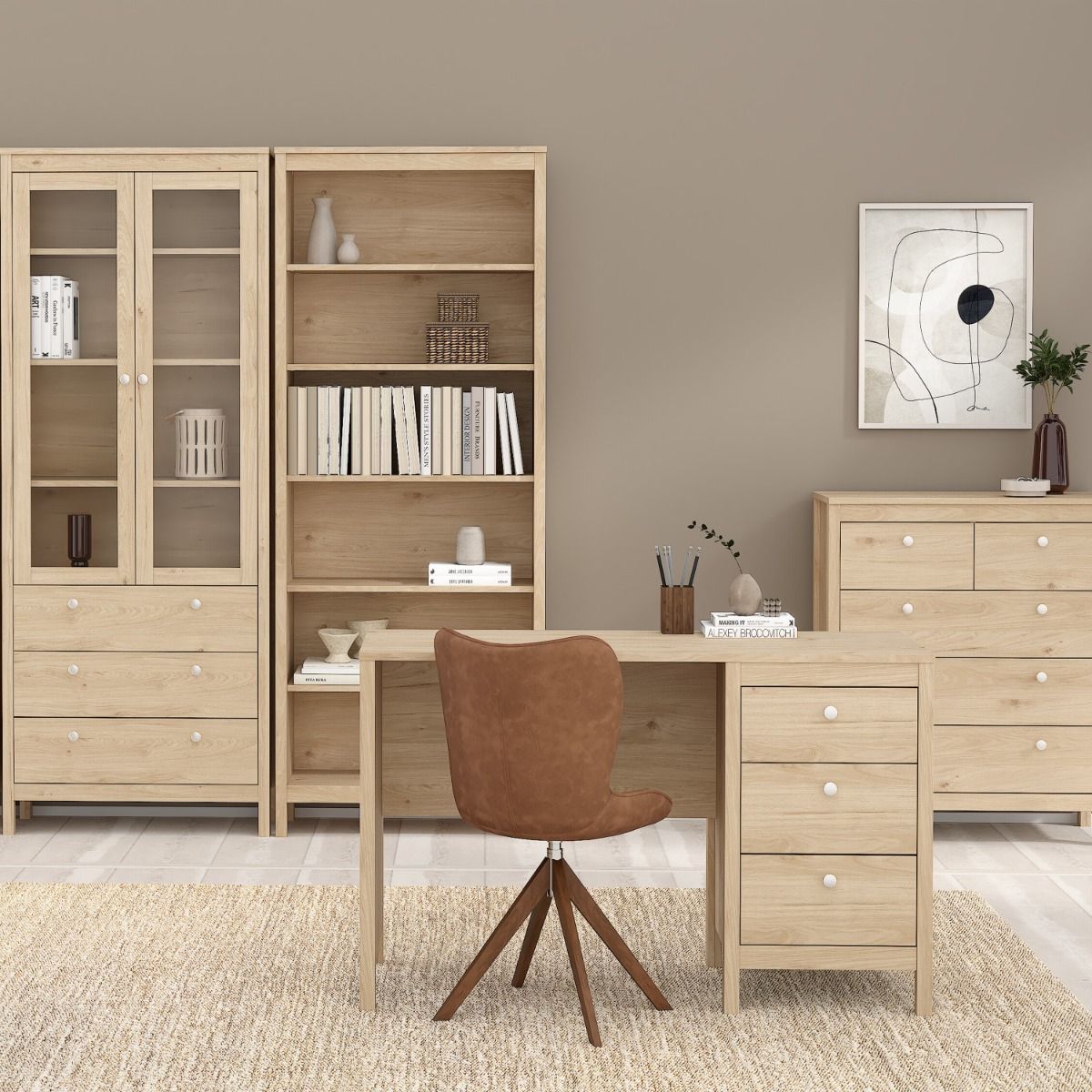 Wooden Desk for Home And Office With 3 Drawers - Madrid