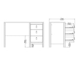 Wooden Desk for Home And Office With 3 Drawers - Madrid