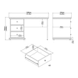 Wooden Desk for Home And Office With 3 Drawers - Paris