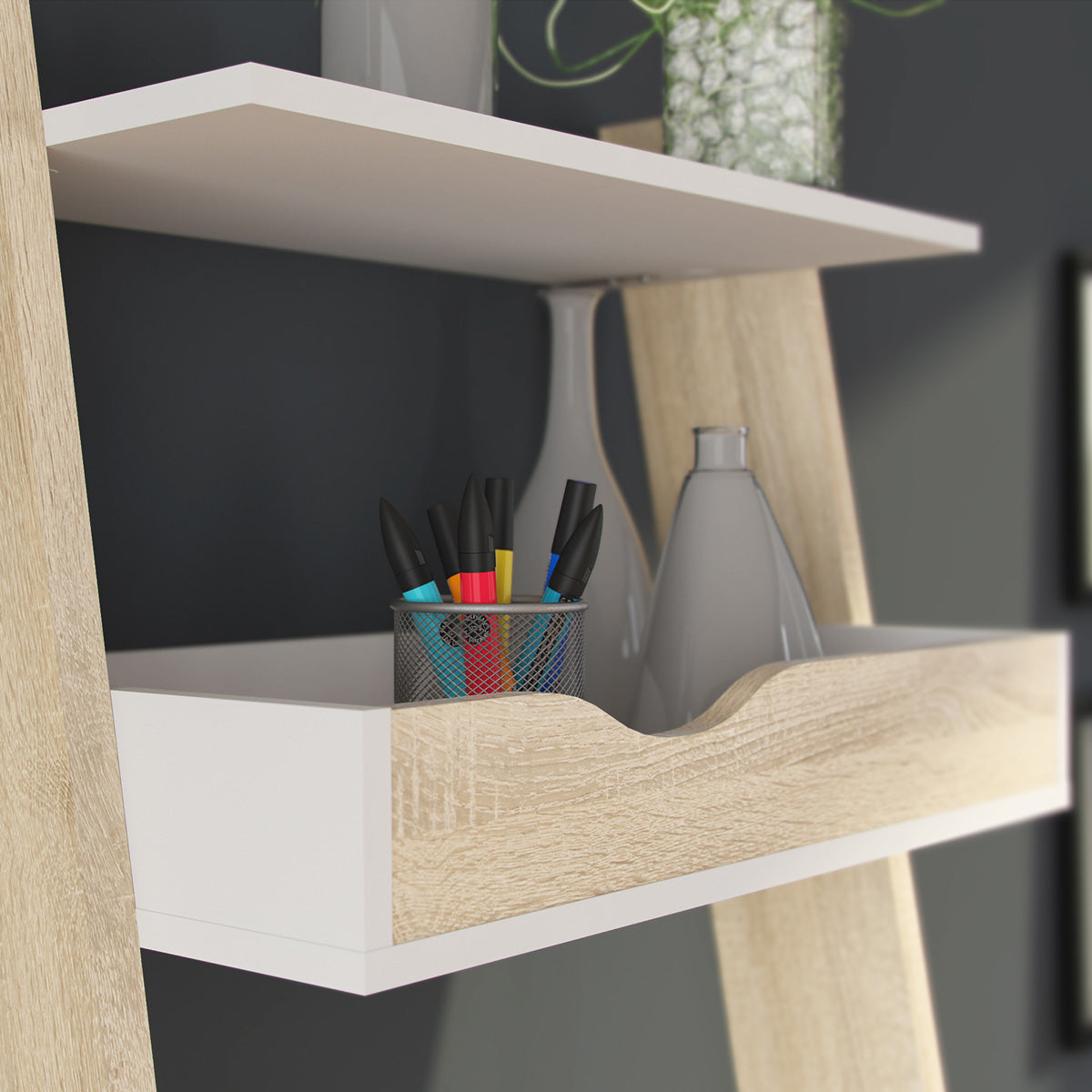 Wooden Desk for Home And Office in Leaning Ladder Design - Oslo