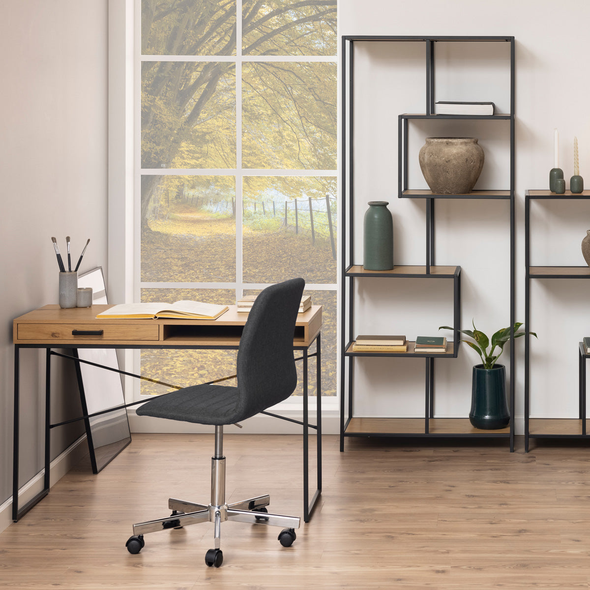 Wooden Desk for Home And Office 110cm Wide With 1 Drawer - Seaford