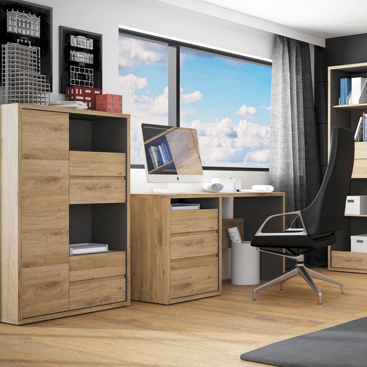 Wooden Desk for Home And Office With 3 Drawers - Shetland