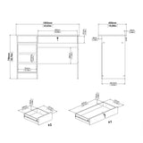 Wooden Desk for Home And Office 4 Drawers - Function Plus