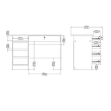 Wooden Desk for Home And Office 4 Drawers - Function Plus