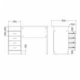 Wooden Desk for Home And Office With 4 Drawers - Function Plus