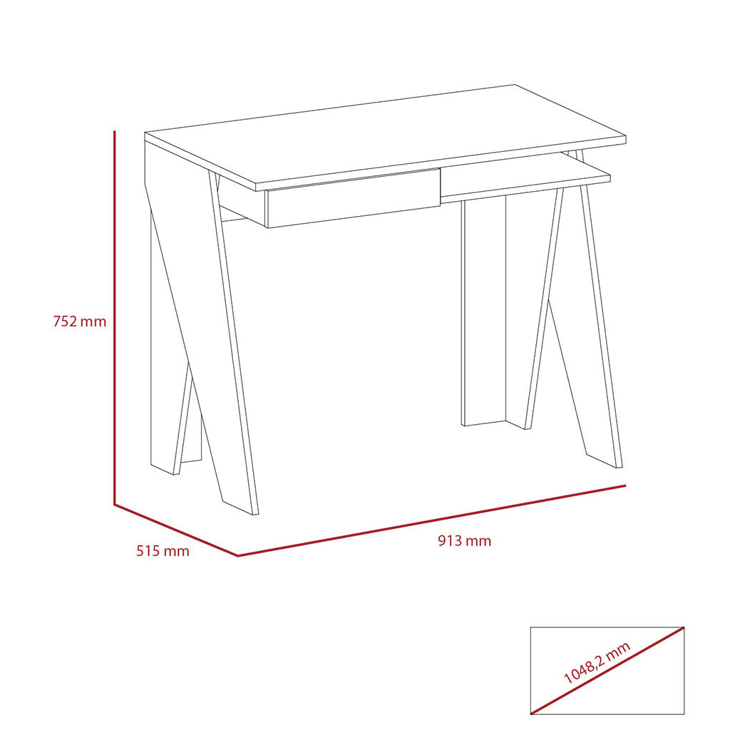 Wooden Desk With 1 Drawer for Home And Office - Dallas