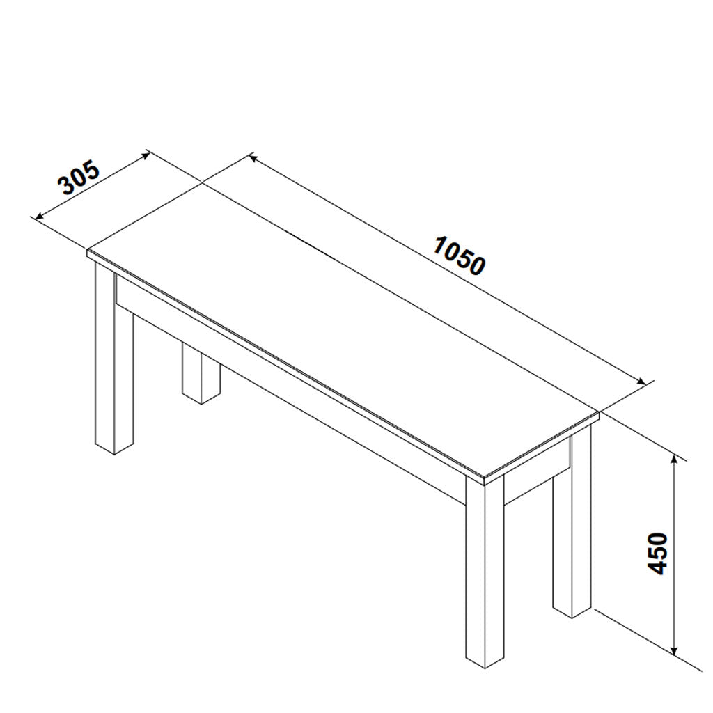 Wide Corena Wooden Dining Bench 105cm Wide - Corona | Cozy Furniture Direct