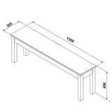 Wooden Dining Bench 135cm Wide - Corona