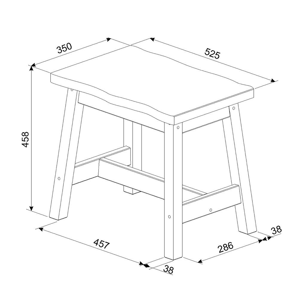 Wooden Dining Bench 52.5cm Wide in Set Of 2 - Corona