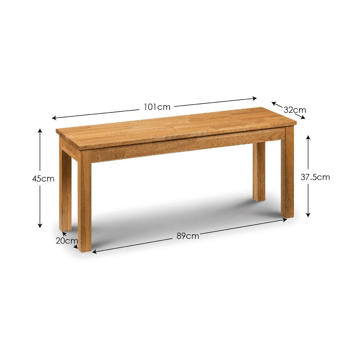 Wooden Dining Bench for 2 People - Coxmoor
