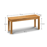 Wooden Dining Bench for 2 People - Coxmoor