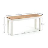 Wooden Dining Bench for 2 People - Coxmoor