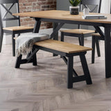 Wooden Dining Bench for 2 People - Hockley