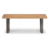 Wooden Dining Bench for 2 People Rectangular - Brooklyn