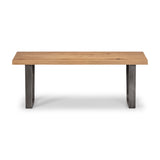 Wooden Dining Bench for 2 People Rectangular - Brooklyn