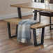 Wooden Dining Bench for 2 People Rectangular - Brooklyn