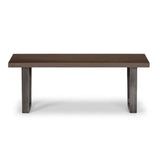 Wooden Dining Bench for 2 People Rectangular - Brooklyn