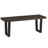 Wooden Dining Bench for 2 People Rectangular - Brooklyn