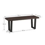 Wooden Dining Bench for 2 People Rectangular - Brooklyn