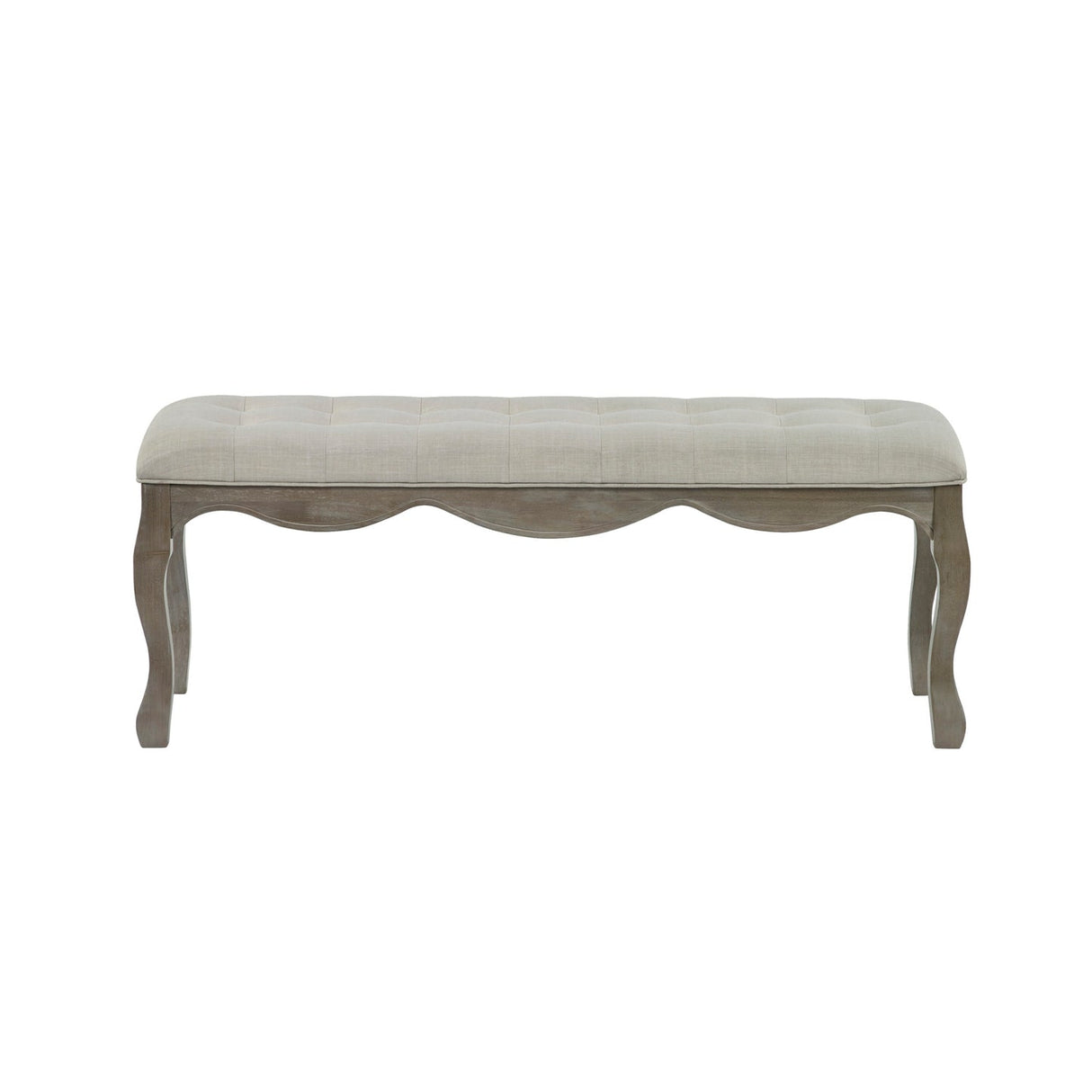 Wooden Dining Bench for 2 People With Fabric Seat - Camille