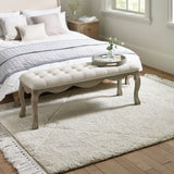 Wooden Dining Bench for 2 People With Fabric Seat - Camille
