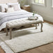 Wooden Dining Bench for 2 People With Fabric Seat - Camille