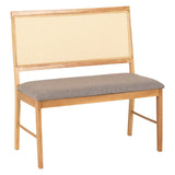 Wooden Dining Bench With Fabric Seat - Ellis