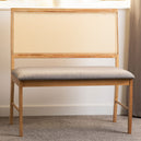 Wooden Dining Bench With Fabric Seat - Ellis