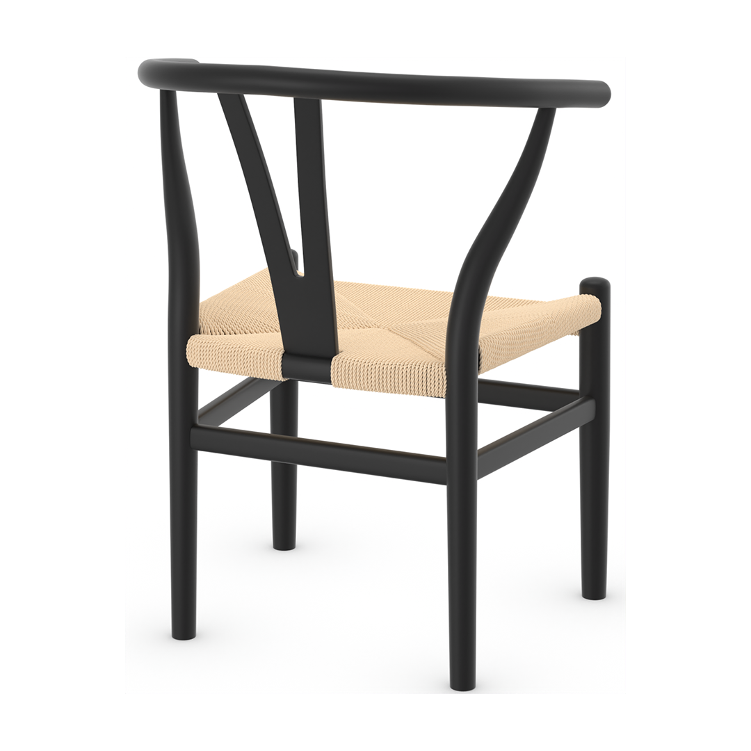 Wooden Dining Chair With Hand-Woven Seat - Strelley