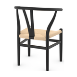 Wooden Dining Chair With Hand-Woven Seat - Strelley