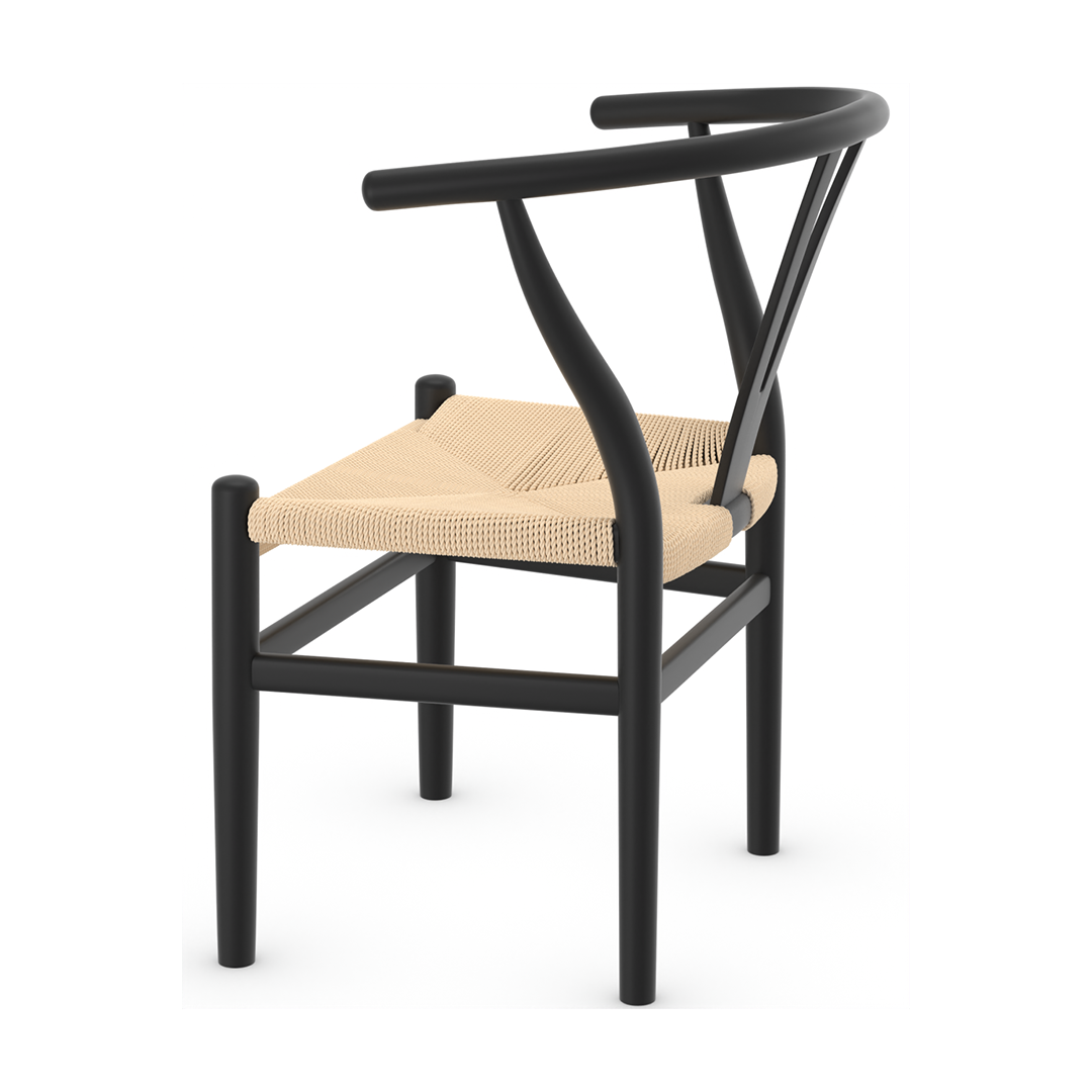 Wooden Dining Chair With Hand-Woven Seat - Strelley