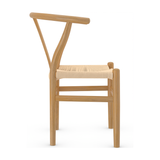 Wooden Dining Chair With Hand-Woven Seat - Strelley
