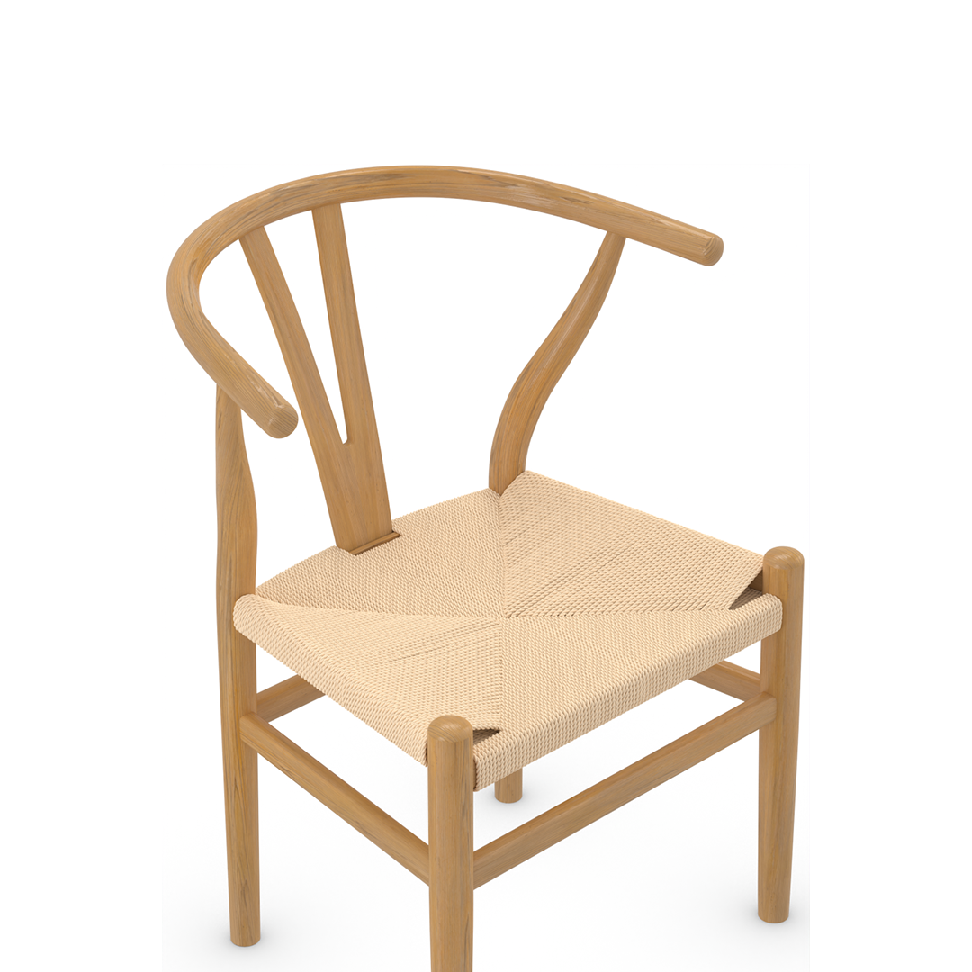 Wooden Dining Chair With Hand-Woven Seat - Strelley