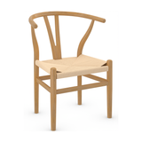 Wooden Dining Chair With Hand-Woven Seat - Strelley